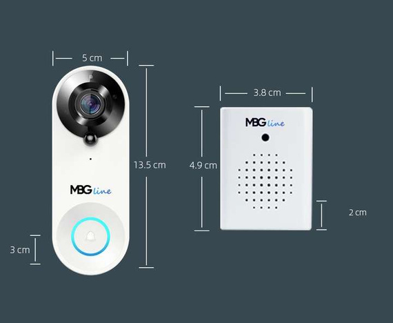 MBG line® SF W3 Weiß - Video-Türsprechanlage mit PIR-Sensor - Kompatibel mit der TUYA-App