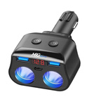 MBG line® HC69PD - Sdoppiatore per accendisigari con voltmetro e caricatore 2 x USB QC3.0