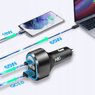 MBG line® PD79AD - Chargeur de voiture avec voltmètre - Adaptateur USB pour allume-cigare