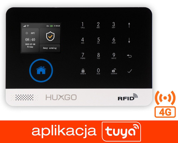 HUXGO® HXA003 4G LTE - Control panel of the Alarm System with WiFi and GSM | Control via Tuya Smart