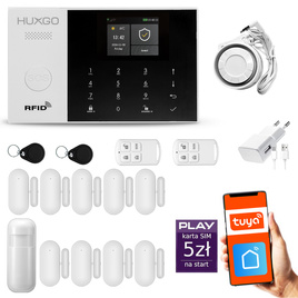 HUXGO® HXA005 - Wireless security system WiFi + GSM with 1x Motion Detector & 9x Door / window sensor | Home Alarm System SET with App TUYA