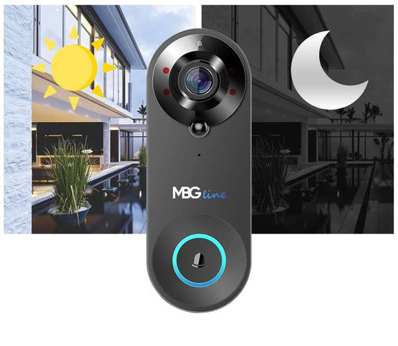 MBG line® SF W3 Noir - Interphone vidéo avec capteur PIR - Compatible avec l'application TUYA