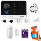 HUXGO® HXA003 - Système de sécurité sans fil Wi-Fi + GSM avec 1x Détecteur de Mouvement & 1x Détecteur pour porte et fenêtre |  Système d'alarme domestique avec l'application TUYA