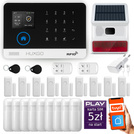 HUXGO® HXA003 - Wireless security system WiFi + GSM with 9x Motion Detector & 9x Door / window sensor with Wireless Siren | Home Alarm System SET with App TUYA