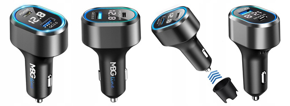 MBG line® PD79AD - Cargador de coche con voltímetro - Adaptador USB para encendedor de cigarrillos
