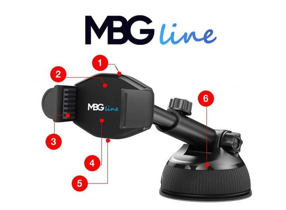MBG line® HC33 - Supporto per auto con caricatore wireless per telefoni larghi da 55 a 88 mm