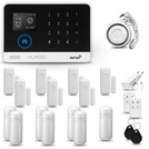 HUXGO® HXA003 - Funk Alarmanlage System WiFi + GSM mit 7x Bewegungsmelder PIR & 7x Fenster und Türsensor sensor | Kabellose Alarmanlage SET mit TUYA App