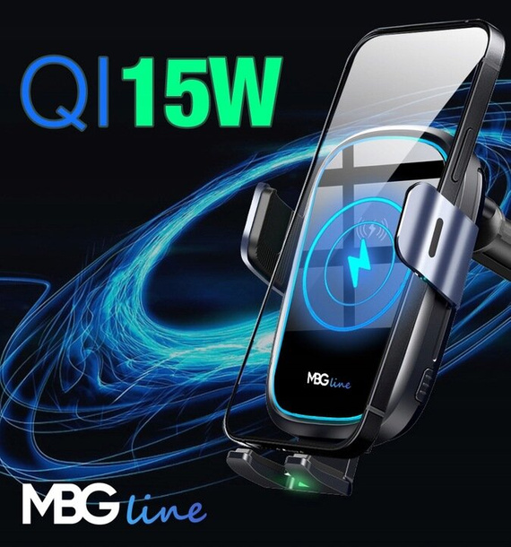 MBG line® X14 MAX - Supporto per auto con caricatore wireless per telefoni da 4,7 a 6,9 pollici