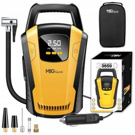 MBG line® Air Pump Car 3650 - Compressore per auto 12 V con display digitale e luce LED