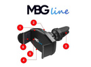 MBG line® X7+G73 - Caricatore per auto per telefoni larghi da 55 a 88 mm