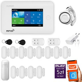 HUXGO® HXA006 - Wireless security system WiFi + GSM with 1x Motion Detector & 12x Door / window sensor | Home Alarm System SET with App TUYA