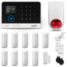 HUXGO® HXA003 - Wireless security system WiFi + GSM with 9x Motion Detector & 1x Door / window sensor with Wireless Siren | Home Alarm System SET with App TUYA
