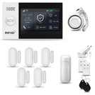 HUXGO® HXA007 - Sistema de seguridad inalámbrico WiFi + GSM con 1x detector de movimiento y 5x sensor para puerta / ventana | KIT de sistema de alarma para el hogar con App TUYA