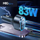 MBG line® PD79AD - Chargeur de voiture avec voltmètre - Adaptateur USB pour allume-cigare