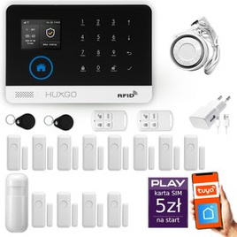 HUXGO® HXA003 - Wireless security system WiFi + GSM with 1x Motion Detector & 12x Door / window sensor | Home Alarm System SET with App TUYA