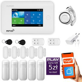 HUXGO® HXA006 - Wireless security system WiFi + GSM with 5x Motion Detector & 5x Door / window sensor | Home Alarm System SET with App TUYA