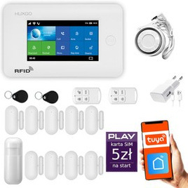 HUXGO® HXA006 - Wireless security system WiFi + GSM with 1x Motion Detector & 9x Door / window sensor | Home Alarm System SET with App TUYA