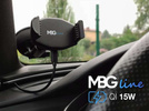 MBG line® HC33 - Support de voiture avec chargeur sans fil pour téléphones de 55 à 88 mm de largeur