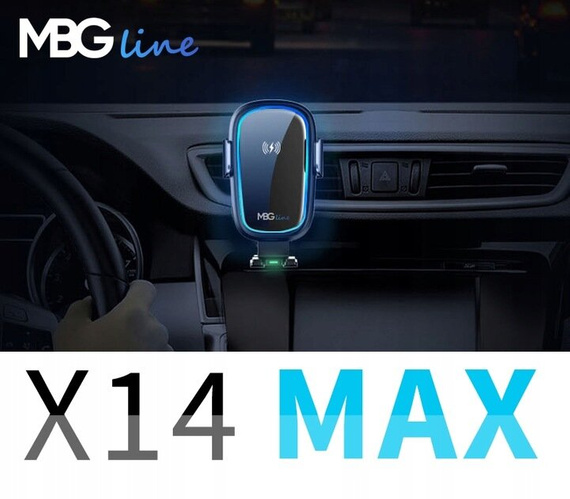 MBG line® X14 MAX - Handyhalterung fürs Auto mit kabellosem Ladegerät für Telefone von 4,7 bis 6,9 Zoll