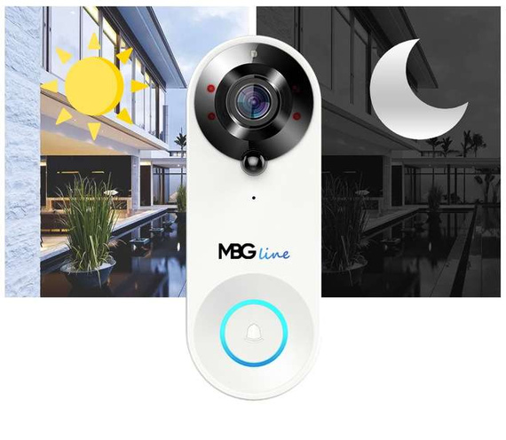 MBG line® SF W3 Weiß - Video-Türsprechanlage mit PIR-Sensor - Kompatibel mit der TUYA-App