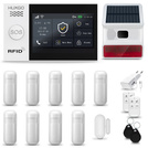 HUXGO® HXA007 - Sistema di allarme wireless WiFi + GSM con 9x Rilevatore di movimento & 1x Sensore per porte e finestre con Sirena senza fili | Allarme casa senza fili Kit con app TUYA