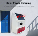 HUXGO® HXA523 Wireless Alarm Siren with Solar Panel - Anti-Tamper - Optical and Acoustic Signals 100dB