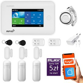 HUXGO® HXA006 - Wireless security system WiFi + GSM with 3x Motion Detector & 3x Door / window sensor | Home Alarm System SET with App TUYA