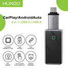 HUXGO® Wireless Adapter 2-in-1 CarPlay und Android Auto, kompatibel mit Apple- und Android-Geräten