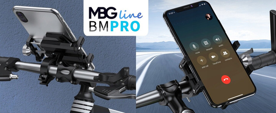 MBG line® BM PRO MH29A - Aluminum universal phone holder for bike, scooter, motorcycle with 360 Rotates