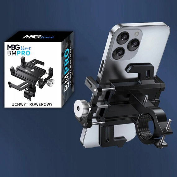 MBG line® BM PRO MH29A - Aluminum universal phone holder for bike, scooter, motorcycle with 360 Rotates