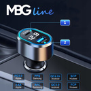 MBG line® PD79AD - Chargeur de voiture avec voltmètre - Adaptateur USB pour allume-cigare