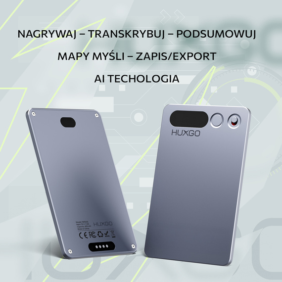 HUXGO® FW920E – Smart AI Voice Recorder with Real-Time Transcription and Translation