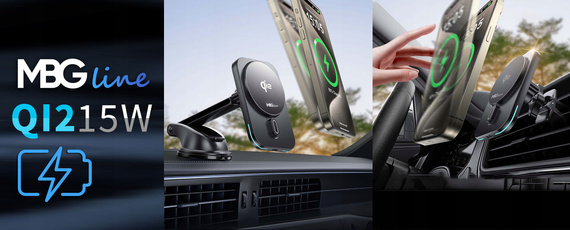 MBG Line® MGB-Q2 – Soporte de coche MagSafe QI2 – Cargador inalámbrico 15W para iPhone