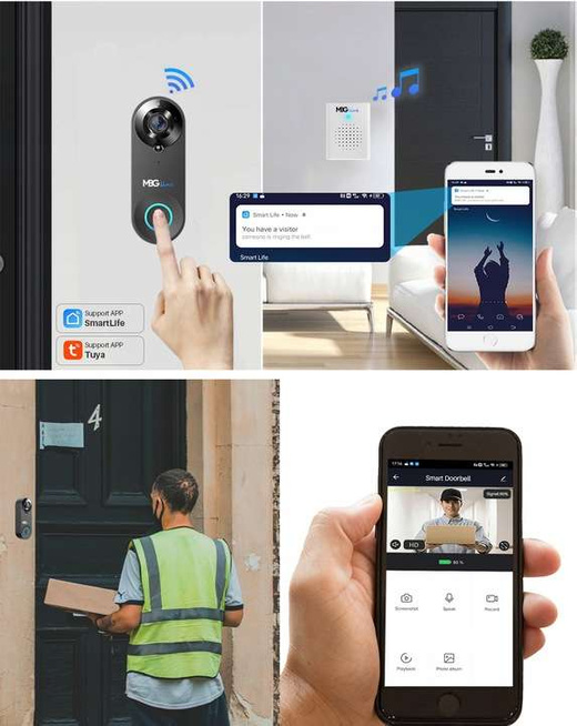 MBG line® SF W3 Weiß - Video-Türsprechanlage mit PIR-Sensor - Kompatibel mit der TUYA-App