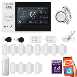 HUXGO® HXA007 - Wireless security system WiFi + GSM with 1x Motion Detector & 12x Door / window sensor | Home Alarm System SET with App TUYA