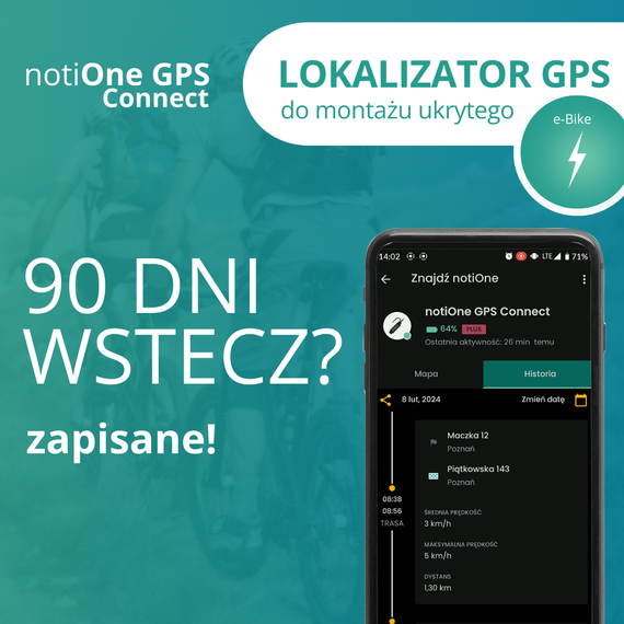 Tracker notiOne GPS for E-Bike Compatible with Electric Motor ANANDA