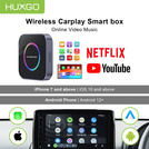 HUXGO® Adaptateur sans fil 3-en-1 CarPlay et Android Auto compatible avec les appareils Apple et Android