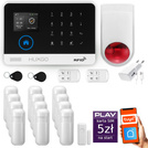 HUXGO® HXA003 - Wireless security system WiFi + GSM with 12x Motion Detector & 1x Door / window sensor with Wireless Siren | Home Alarm System SET with App TUYA