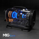 MBG Line® 845 PRO – Dual-Power Car Air Compressor 12V/230V with Inflator, LED Light, Auto-Stop & Carrying Case
