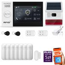 HUXGO® HXA007 - Wireless security system WiFi + GSM with 7x Motion Detector & 1x Door / window sensor with Wireless Siren | Home Alarm System SET with App TUYA