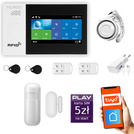 HUXGO® HXA007 - Funk Alarmanlage System WiFi + GSM mit 1x Bewegungsmelder PIR & 1x Fenster und Türsensor sensor | Kabellose Alarmanlage SET mit TUYA App