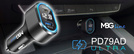 MBG line® PD79AD - Chargeur de voiture avec voltmètre - Adaptateur USB pour allume-cigare