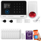 HUXGO® HXA003 - Wireless security system WiFi + GSM with 9x Motion Detector & 1x Door / window sensor with Wireless Siren | Home Alarm System SET with App TUYA