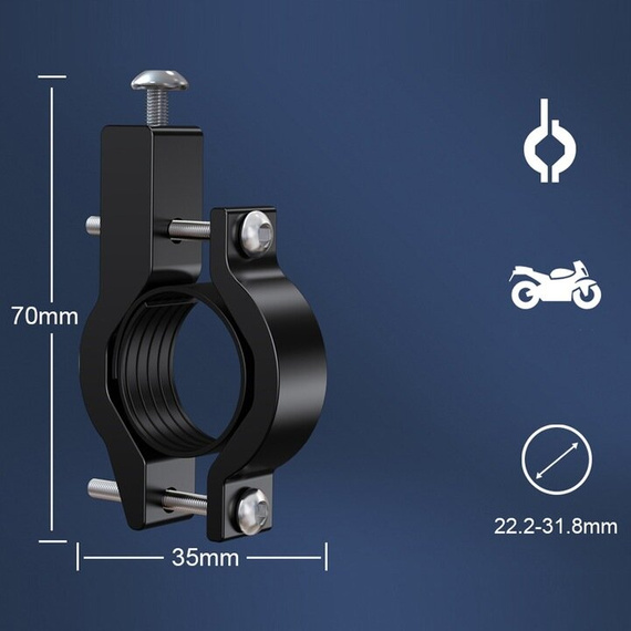 MBG line® BM PRO MH29A - Aluminum universal phone holder for bike, scooter, motorcycle with 360 Rotates