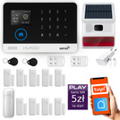 HUXGO® HXA003 - Wireless security system WiFi + GSM with 1x Motion Detector & 9x Door / window sensor with Wireless Siren | Home Alarm System SET with App TUYA