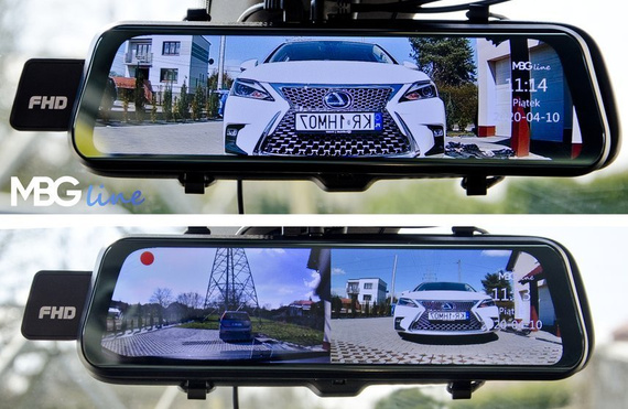MBG line® HS900 Pro - Grabadora de espejo retrovisor para coche - Cámara de aparcamiento Pro en carretera 2K + FHD