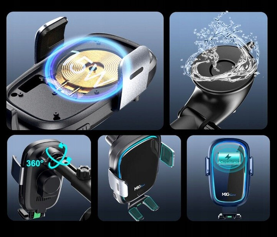 MBG line® X14 MAX - Handyhalterung fürs Auto mit kabellosem Ladegerät für Telefone von 4,7 bis 6,9 Zoll