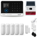 HUXGO® HXA003 - Wireless security system WiFi + GSM  4G LTE with 5x Motion Detector & 1x Door / window sensor with Wireless Siren | Home Alarm System SET with App TUYA