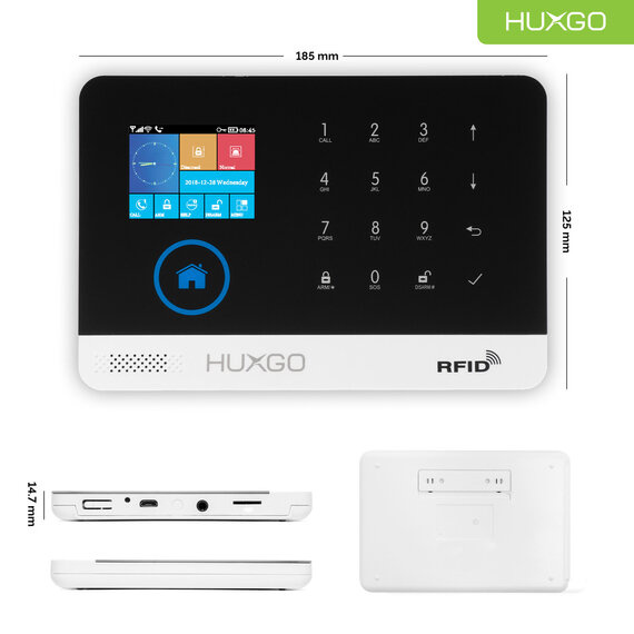 HUXGO® HXA003 4G LTE - Control panel of the Alarm System with WiFi and GSM | Control via Tuya Smart