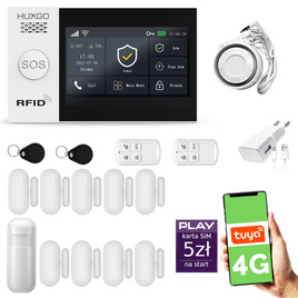 HUXGO® HXA007 - Wireless security system WiFi + GSM 4G LTE with 1x Motion Detector & 9x Door / window sensor | Home Alarm System SET with App TUYA